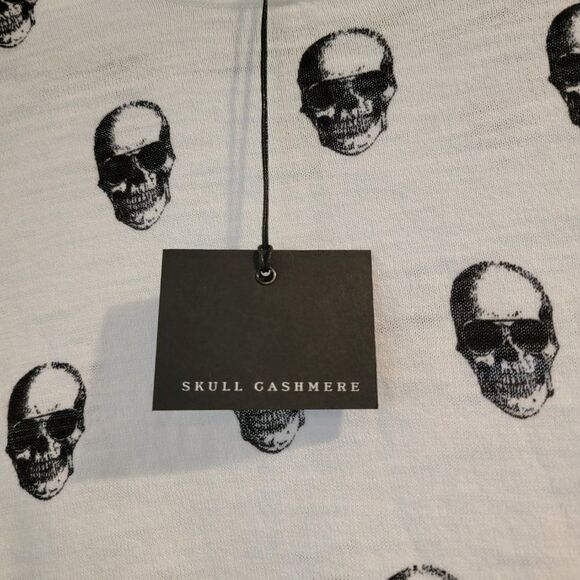 Skull Cashmere Women White & Black Sybil Crew-Neck Pullover Linen Tee Si… - Picture 7 of 13